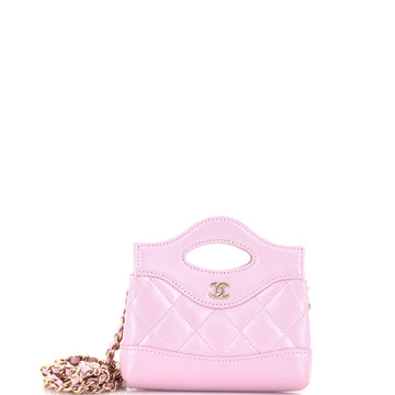 Chanel 31 Shopping Bag Clutch with Chain Quilted Calfskin Nano