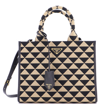 Prada Symbole Shopper Tote Jacquard Small