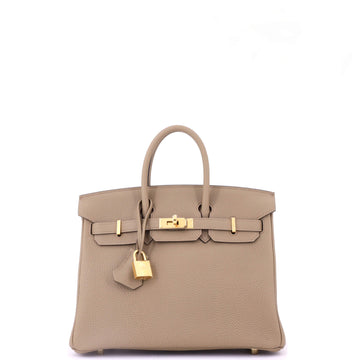Hermes Birkin Handbag Brown Togo with Gold Hardware 25