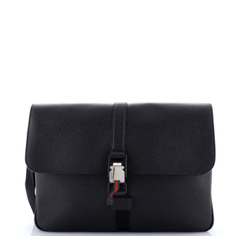 Gucci Web Buckle Wristlet Briefcase Leather