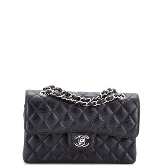 Chanel Classic Double Flap Bag Quilted Caviar Small