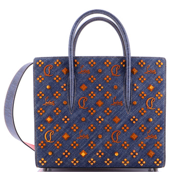 Christian Louboutin Paloma Tote Embellished Denim Medium