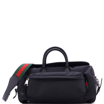 Gucci Convertible Front Pocket Duffle Bag Nylon Medium