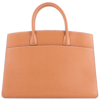 Hermes White Bus Bag Leather 39