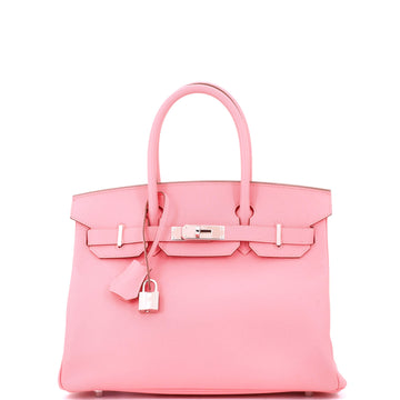 Hermes Birkin Handbag Pink Epsom with Palladium Hardware 30