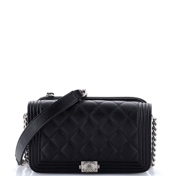 Chanel Boy Flap Phone Holder with Chain Quilted Caviar