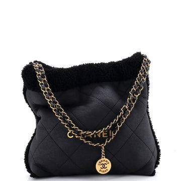 Chanel 22 Chain Hobo Quilted Lambskin with Shearling Small