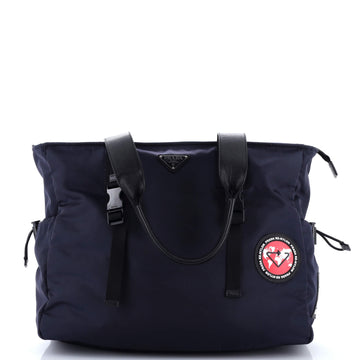 Prada Side Pocket Buckle Tote Re-Nylon Medium