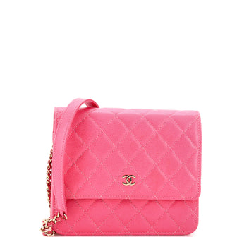 Chanel Square Wallet on Chain Quilted Caviar