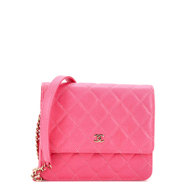 Chanel Square Wallet on Chain Quilted Caviar
