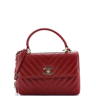 Chanel Trendy CC Top Handle Bag Chevron Lambskin Small