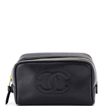 Chanel Vintage Timeless Cosmetic Pouch Caviar Small