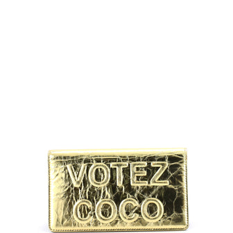 Chanel Votez Coco Bifold Wallet Embossed Leather