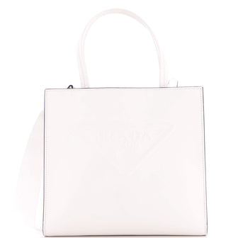Prada Logo Drill Tote Leather Small
