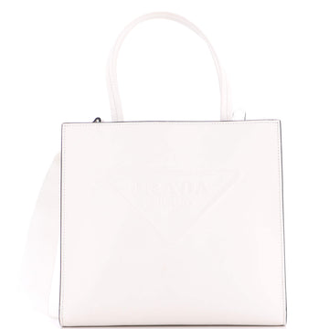 Prada Logo Drill Tote Leather Small