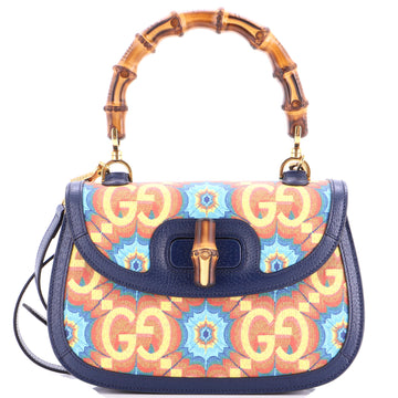 Gucci Bamboo 1947 Top Handle Bag Kaleidoscope Print GG Coated Canvas Medium
