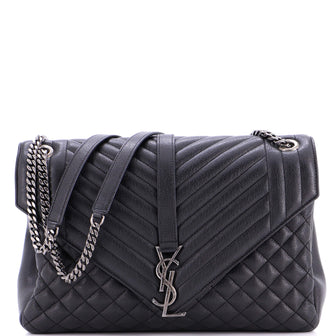 Saint Laurent Classic Monogram Envelope Satchel Mixed Matelasse Leather Large