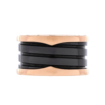 Bvlgari B.Zero1 Three Band Ring 18K Rose Gold and Ceramic