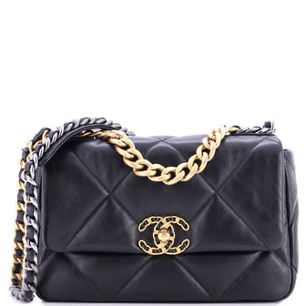 Chanel 19 Flap Bag Quilted Shiny Crumpled Calfskin Medium