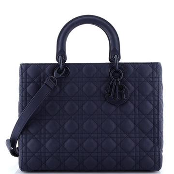 Christian Dior Ultra Matte Lady Dior Bag Cannage Quilt Calfskin Large