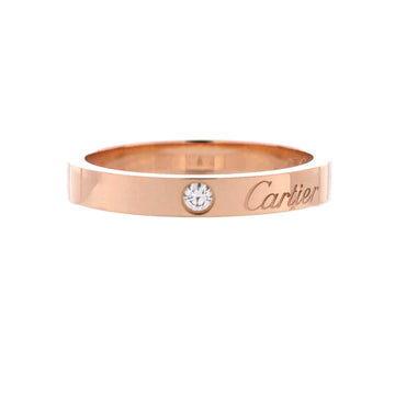 Cartier C de Cartier Wedding Band Ring 18K Rose Gold with Diamond