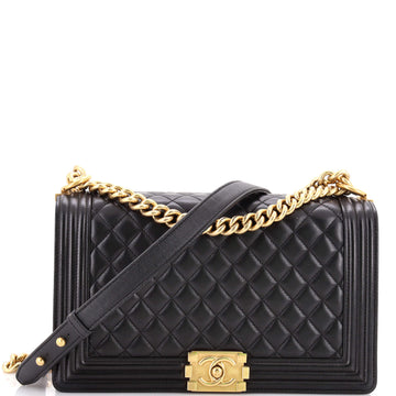 Chanel Boy Flap Bag Quilted Lambskin New Medium
