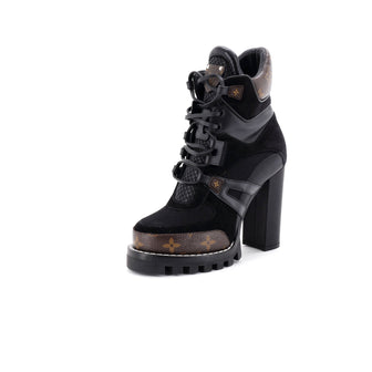 Louis Vuitton Women's Star Trail Ankle Boots Monogram Canvas and Leather with Suede