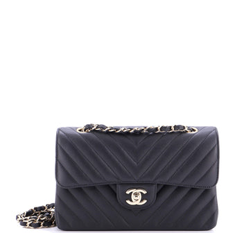 Chanel Classic Single Flap Bag Chevron Caviar Mini