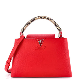 Louis Vuitton Capucines Bag Leather with Python PM