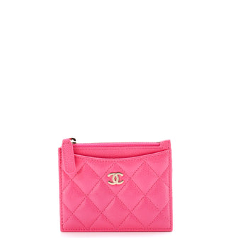 Chanel CC Zip Card Holder Quilted Caviar