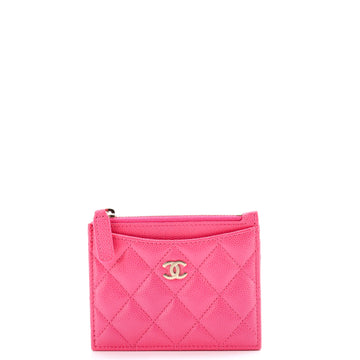 Chanel CC Zip Card Holder Quilted Caviar