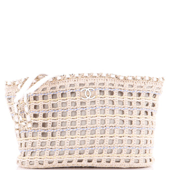 Chanel Le Panier Chain Around Shopping Bag Crochet Cotton Small