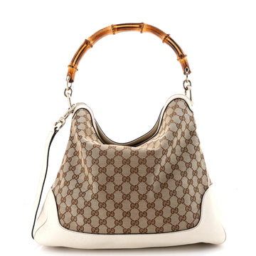 Gucci Diana Bamboo Shoulder Bag GG Canvas Medium