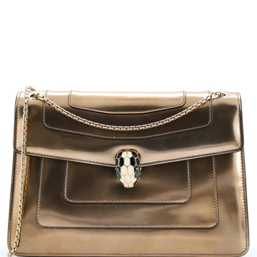 Bvlgari Serpenti Forever Shoulder Bag Metallic Leather Medium