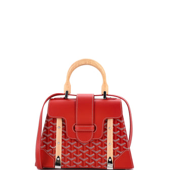 Goyard Saigon Top Handle Bag Coated Canvas with Leather PM