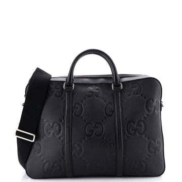 Gucci Convertible Briefcase Jumbo GG Embossed Leather