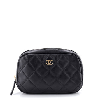 Chanel Curvy Cosmetic Pouch Quilted Lambskin Small