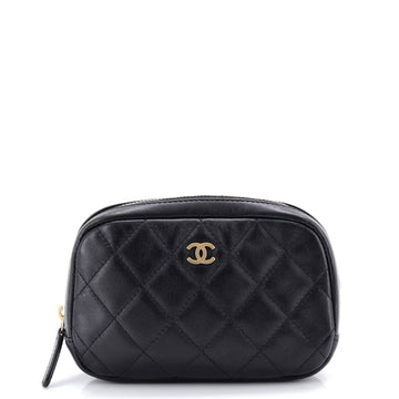 Chanel Curvy Cosmetic Pouch Quilted Lambskin Small