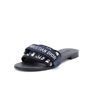 Christian Dior Women's Dio(r)evolution Slide Sandals Oblique Fabric