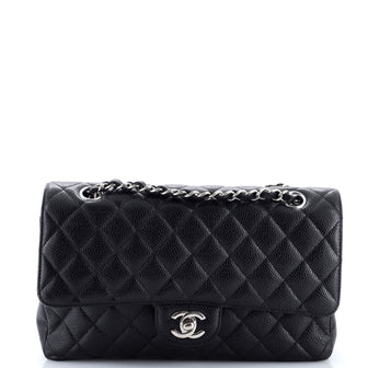 Chanel Classic Double Flap Bag Quilted Caviar Medium