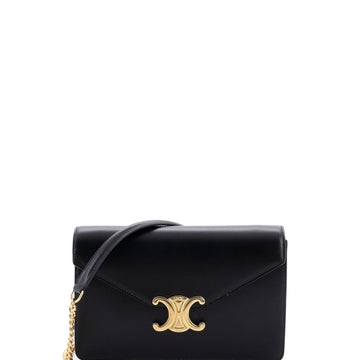 Celine Margo Triomphe Wallet on Chain Leather