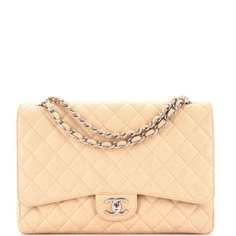 Chanel Classic Double Flap Bag Quilted Caviar Maxi