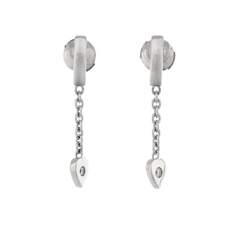 Cartier Mon Amour Heart Drop Earrings 18K White Gold with Diamonds
