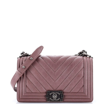 Chanel Boy Flap Bag Chevron Caviar Old Medium