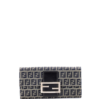 Fendi Vintage FF Flap Continental Wallet Zucchino Canvas