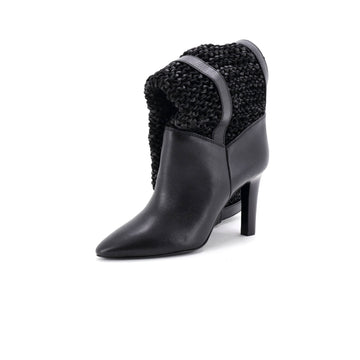 Saint Laurent Women's Kim Knee High Boots Woven Leather 90
