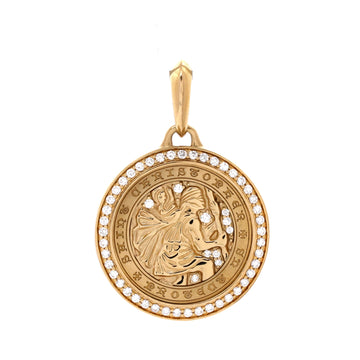 David Yurman St. Christopher Amulet Pendant Pendant & Charms 18K Yellow Gold with Diamonds