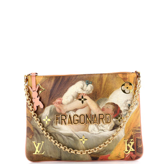 Louis Vuitton Pochette Clutch Limited Edition Jeff Koons Fragonard Print Canvas