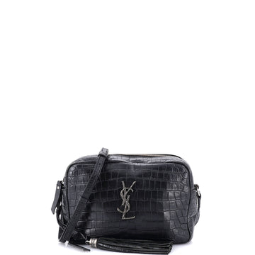 Saint Laurent Lou Camera Bag Crocodile Embossed Leather Small