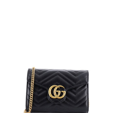 Gucci GG Marmont Chain Wallet Matelasse Leather Mini